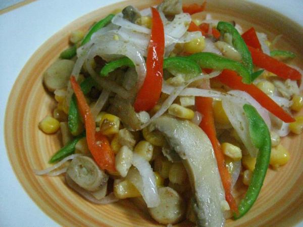 Fried Corn And Mushroom