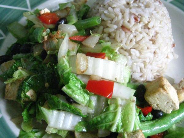 Stir Fried Tofu, Green Beans With Black Beans