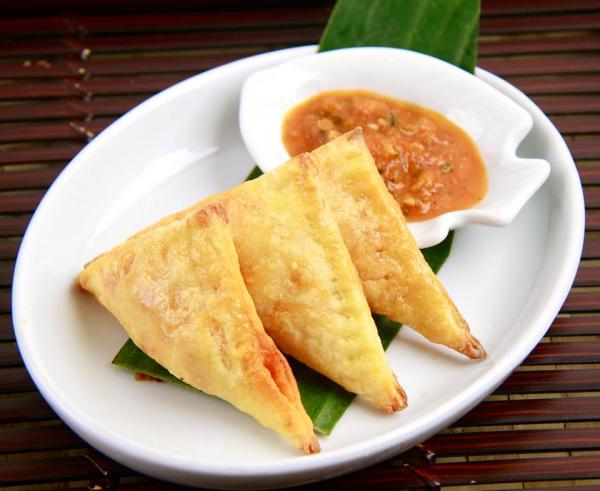 Chorizo Empanaditas With Romesco Sauce