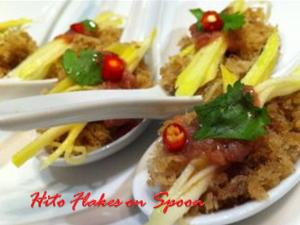 hito flakes on spoon