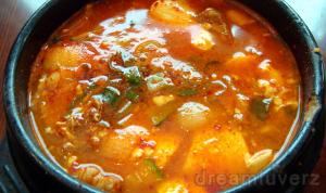 hot delicious korean tofu stew
