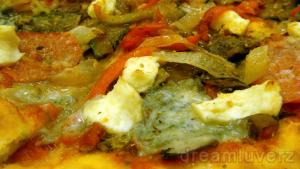 melted cheese on the pizza