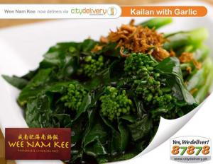 kailan with garlic