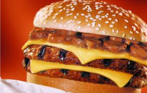 BK Doubles Mushroom Swiss plus Onion Rings
