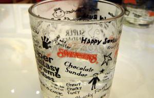 cute service water glass